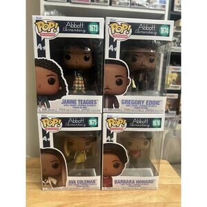IN HAND COMPLETE SET Abbott Elementary Funko Pops Janine Ava Barbara Gregory TV